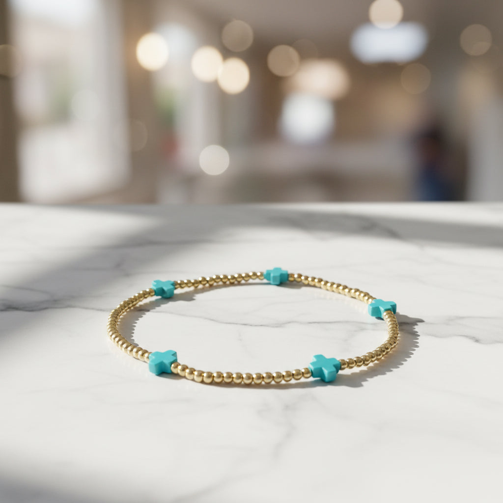 The Faith Bracelet In Aqua