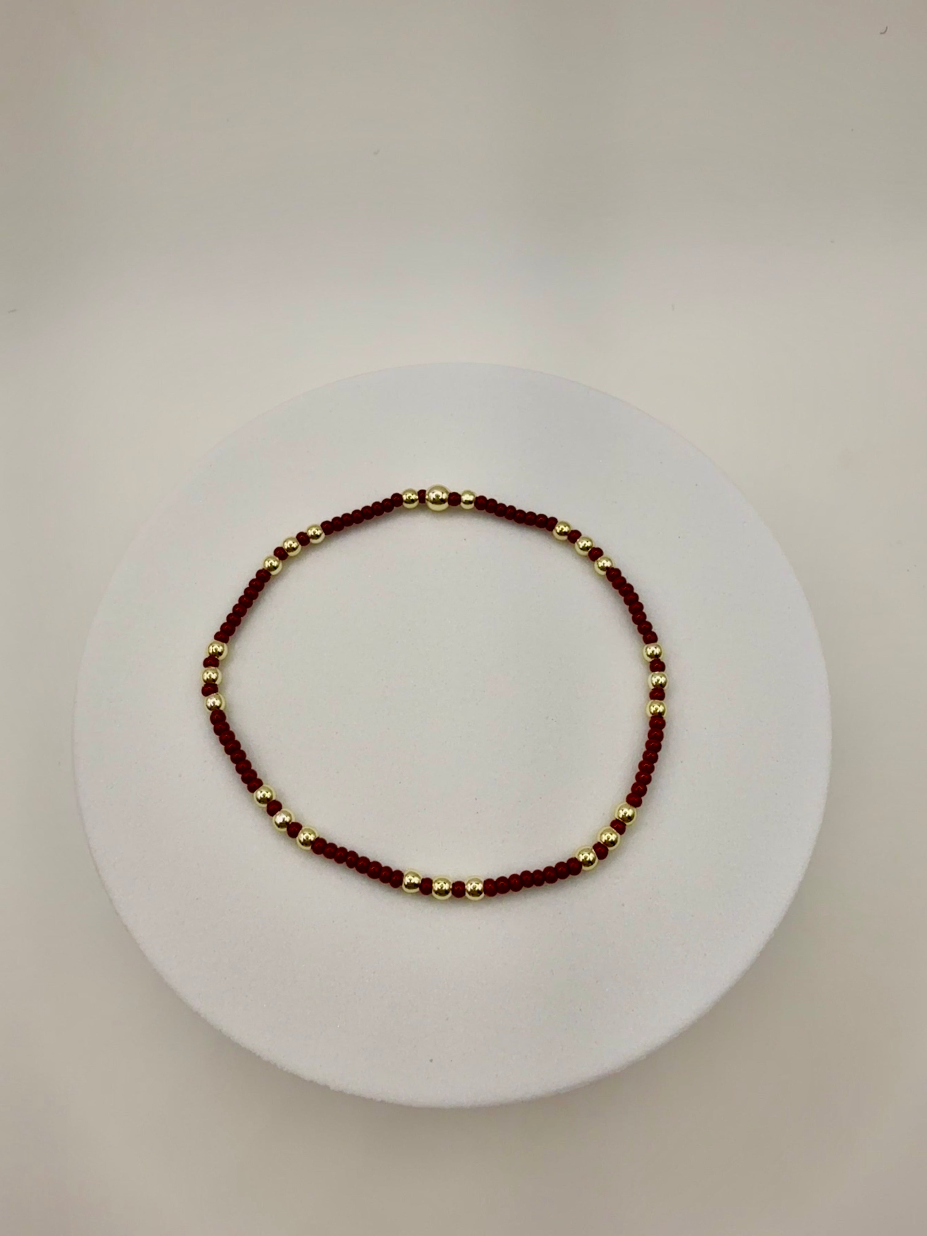 The Dhalia Bracelet in Maroon